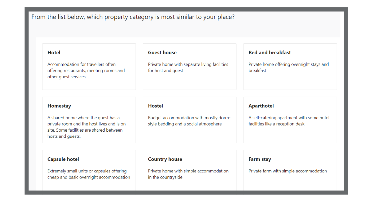 booking.com property type list