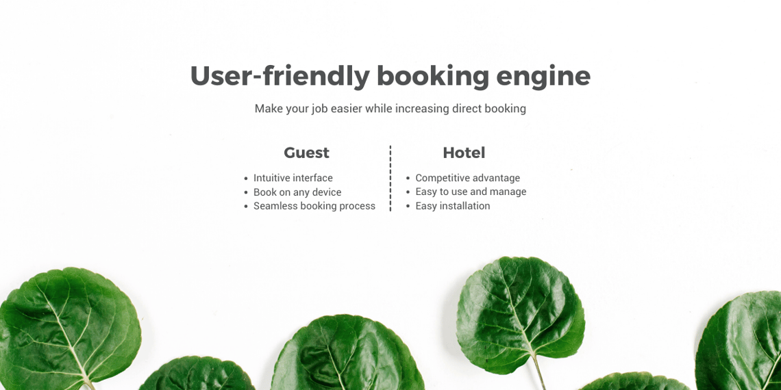 user friendly booking engine