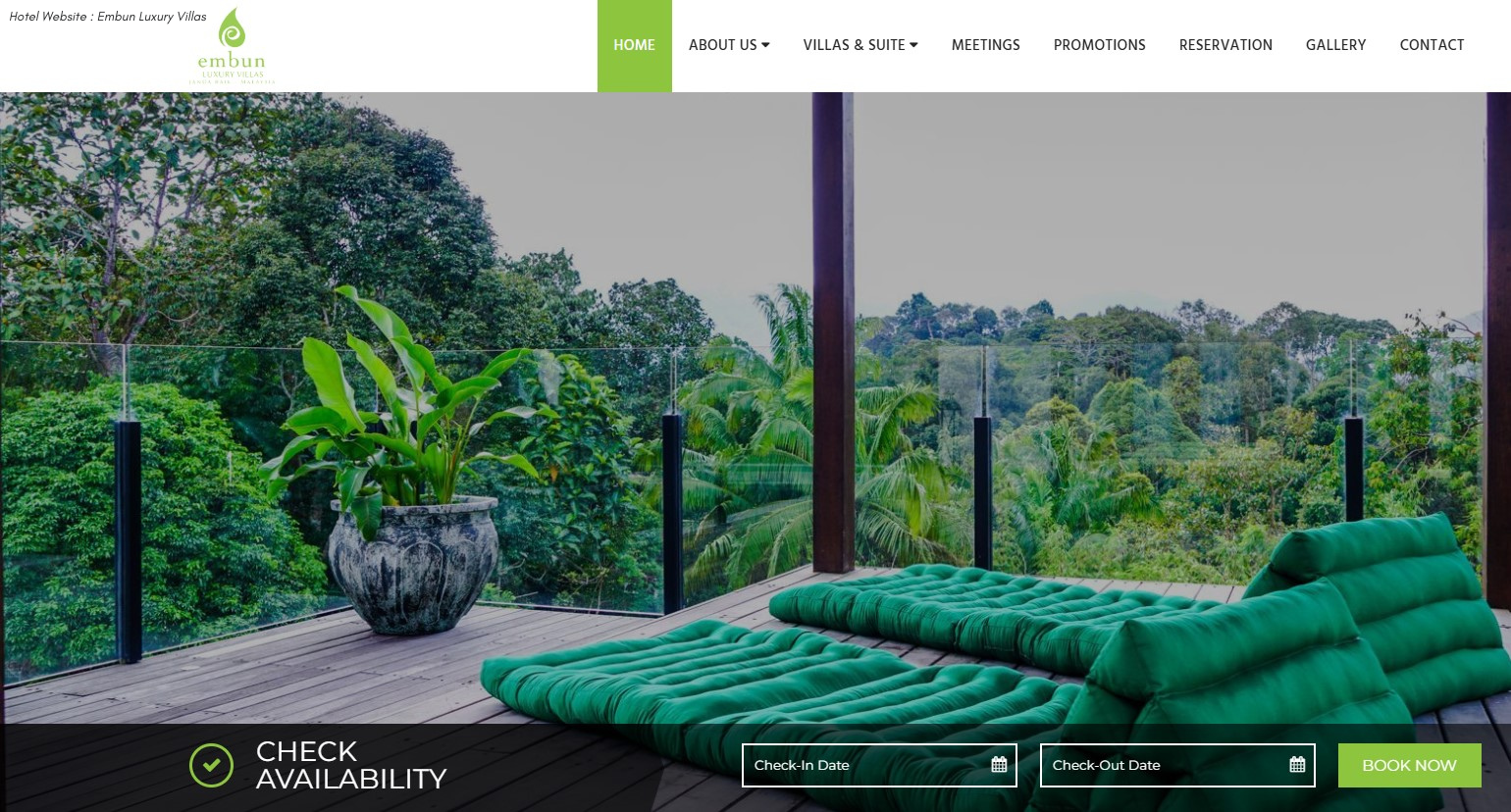 Hotel Website  Embun Luxury Villas