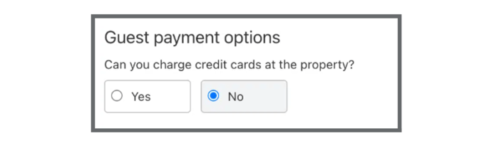booking.com payment option